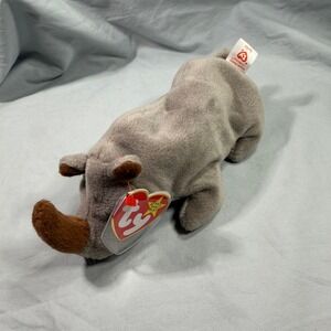 Ty Beanie Babies Spike the Rhino 1996 Style 4060 Plush Toy with Tags